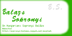 balazs sopronyi business card